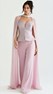 Pembe Peplum Kesim Abiye Tulum