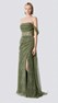 Mint İncili Drape Dantel Abiye Elbise
