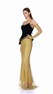 Siyah Gold Eldiven Detaylı Peplum Abiye Elbise