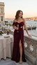 Bordo Gold Aksesuarlı Gala Abiye Elbise