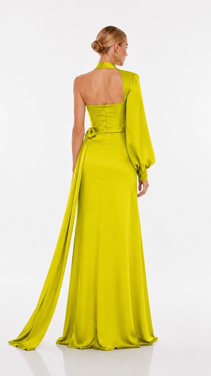 Strappy Evening Dress with Peanut Sleeve Detail