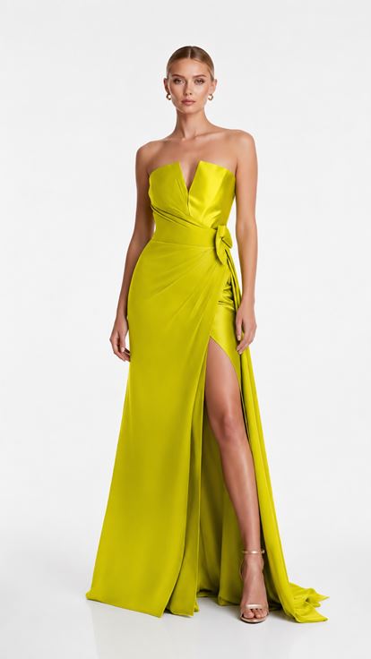 Strappy Evening Dress with Peanut Sleeve Detail