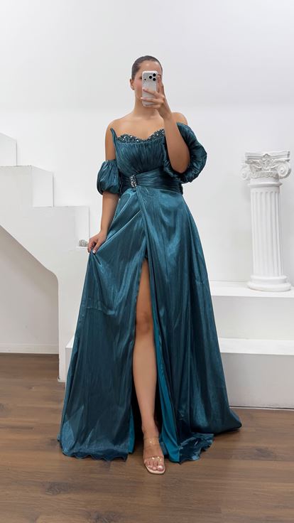 Petróleo Elegante Vestido De Fiesta