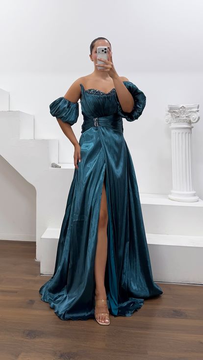 Petróleo Elegante Vestido De Fiesta