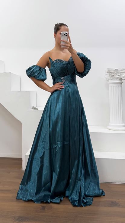 Petróleo Elegante Vestido De Fiesta