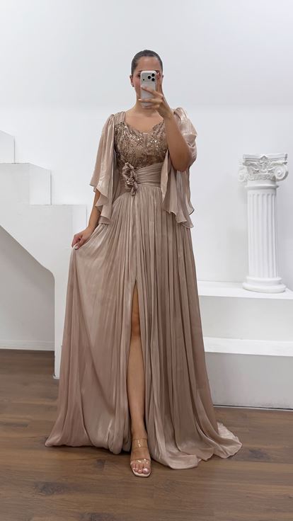 Visón Elegante Vestido De Fiesta