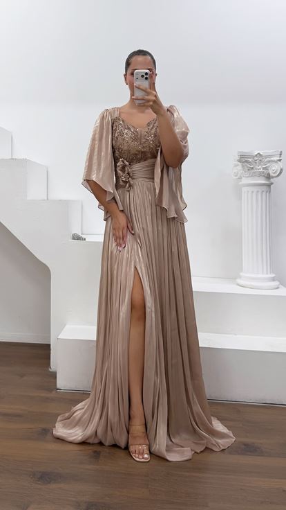 Visón Elegante Vestido De Fiesta