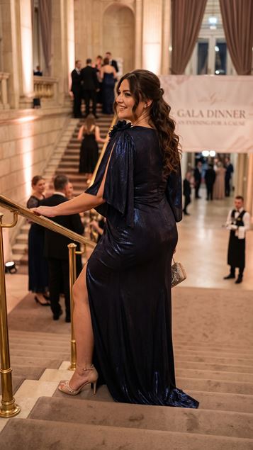 Azul Marino Elegante Vestido De Fiesta