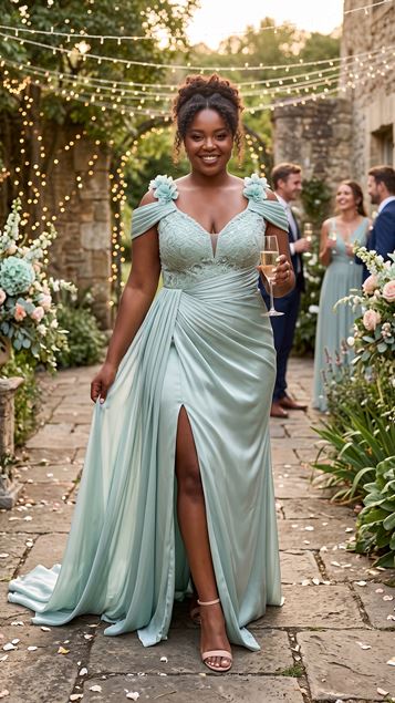 Menta Elegante Vestido De Fiesta