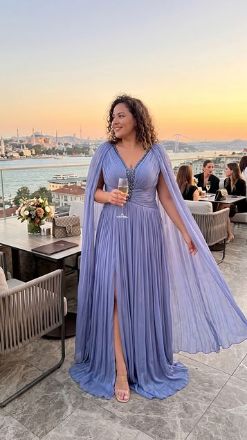 Índigo Elegante Vestido De Fiesta