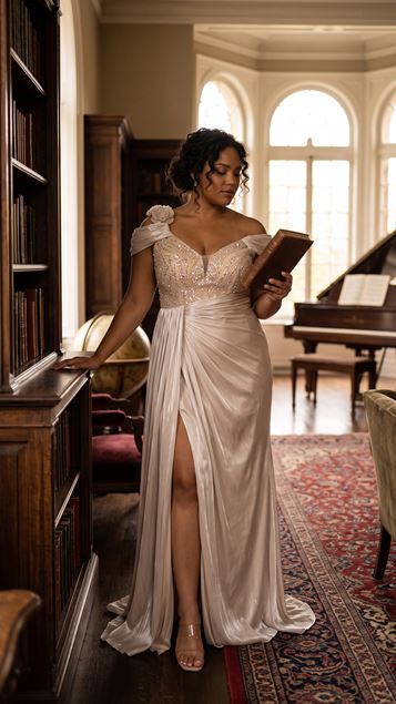Beige Elegante Vestido De Fiesta
