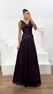 Mürdüm Dior Organze V Yaka Abiye Elbise