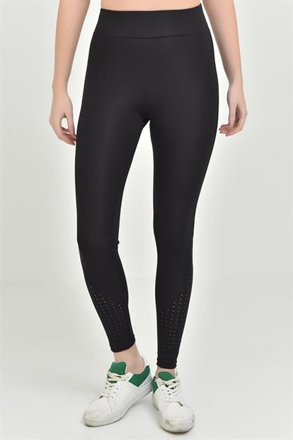 Black tulle detailed sports tights