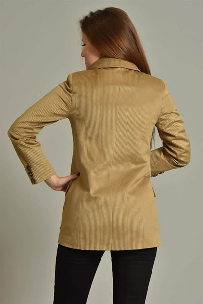 Cream Attay Velvet Blazer Jacket