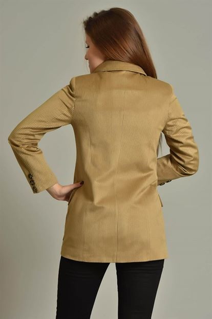 Cream Attay Velvet Blazer Jacket