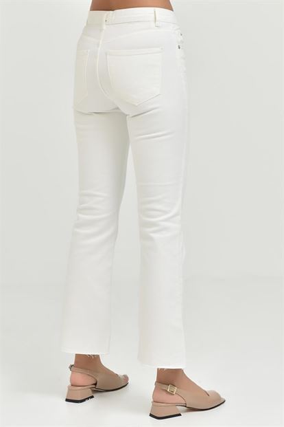 White cut Leg Jeans