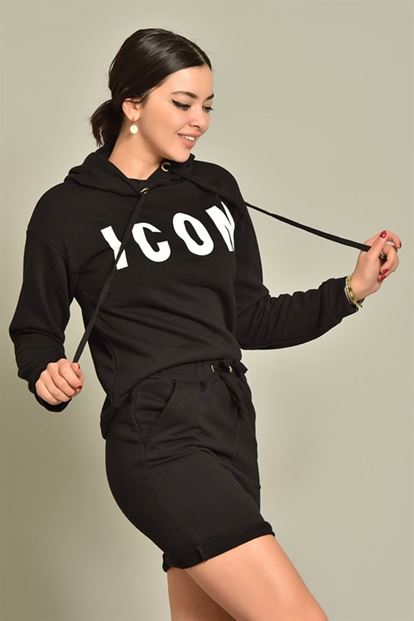 Siyah Sweat Etek Takım