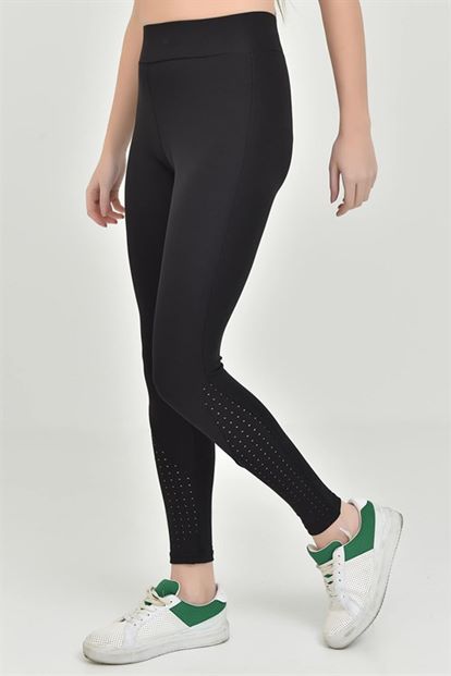 Black tulle detailed sports tights