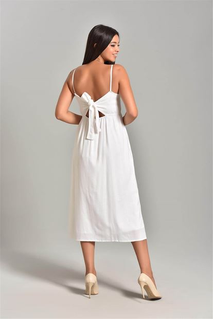 Linen rope hanging tread binding detail dress