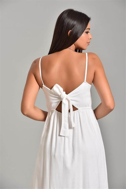 Linen rope hanging tread binding detail dress