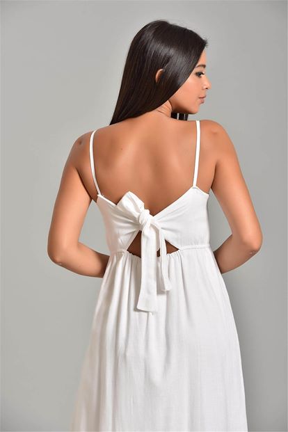 Linen rope hanging tread binding detail dress