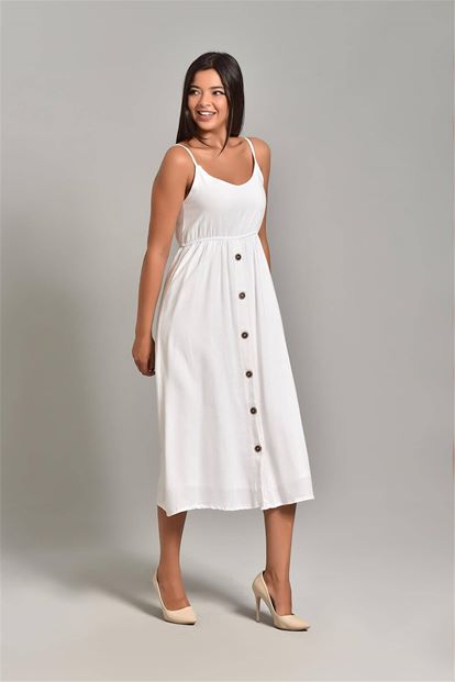 Linen rope hanging tread binding detail dress