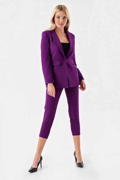 Mor Ceket Pantolon Takım